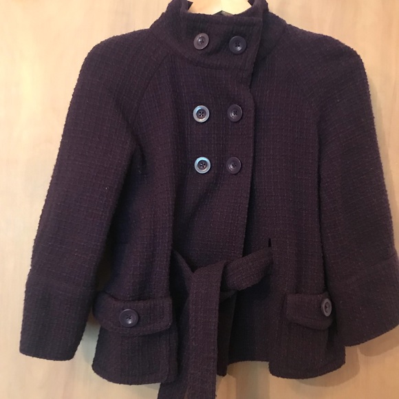 Purple belted cropped jacket - Picture 1 of 4